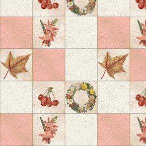 ANTIQUE TILES (CORAL AND CREAM)