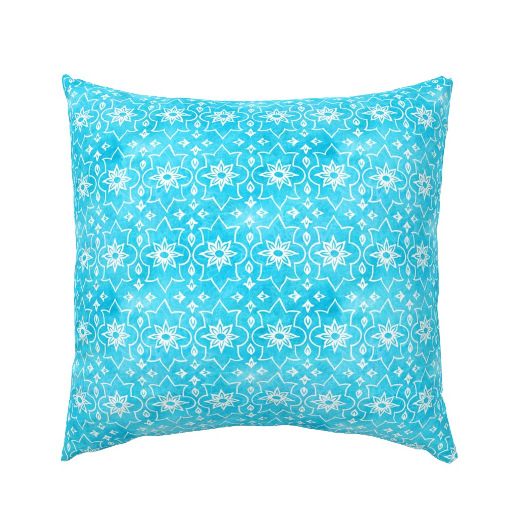 Amara - Indian Block Print on Turquoise Tie Dye