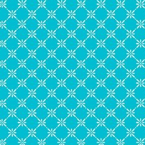 Diagonal Daisies - White on Turquoise