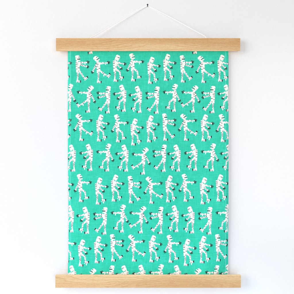 mummies walking - Mummy halloween -  teal - LAD20