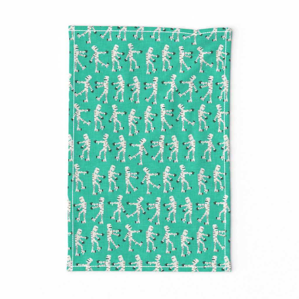 mummies walking - Mummy halloween -  teal - LAD20