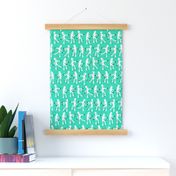 mummies walking - Mummy halloween -  teal - LAD20