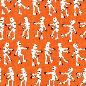 (small scale) mummies walking - Mummy halloween -  orange - LAD20
