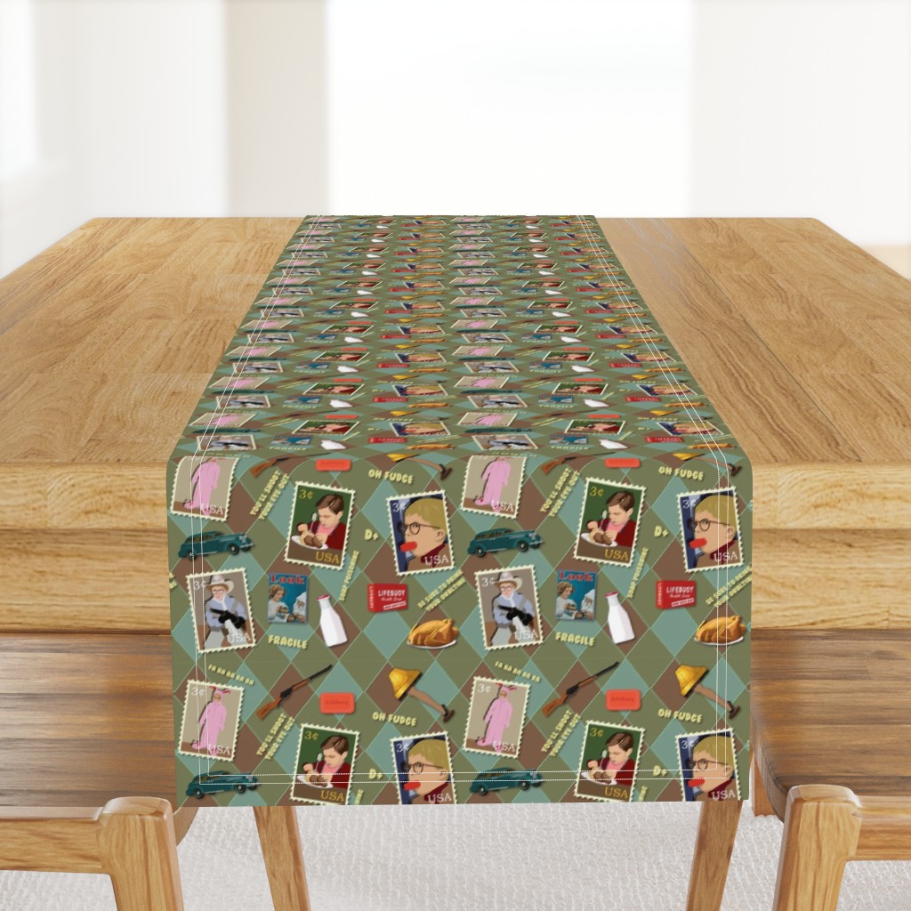 Christmas Story Fabric_Mint Chocolate