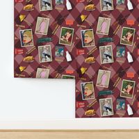 Christmas Story Fabric_Maroon