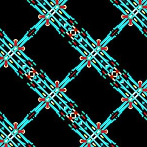 Turquoise Geometry: Diagonal Fancy Grid