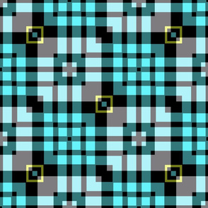 Turquoise Geometry: coordinate 12 - square plaid 2 - 150 DPI