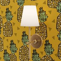 pineapple // geo geometric hand-drawn sweet golden yellow tropical hawaii exotic fruit fruits sweet summer