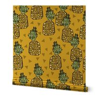 pineapple // geo geometric hand-drawn sweet golden yellow tropical hawaii exotic fruit fruits sweet summer