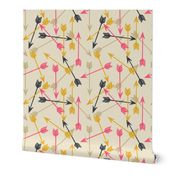 arrows scattered // cream southwest girly trendy tribal print for girls decor