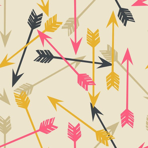 arrows scattered // cream southwest girly trendy tribal print for girls decor