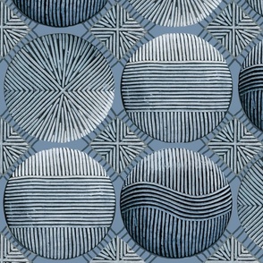 Tribal Shields - Blue - Design 1016593 - Bedroom Wallpaper