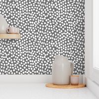 grey and white dots // spots charcoal white kids nursery simple inky dots