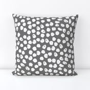 grey and white dots // spots charcoal white kids nursery simple inky dots