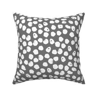 grey and white dots // spots charcoal white kids nursery simple inky dots