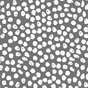 grey and white dots // spots charcoal white kids nursery simple inky dots