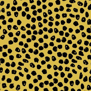 black and  yellow dots // black and yellow cheetah spots spot inky dots