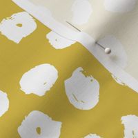 yellow and white dots // spots inky dots yellow 