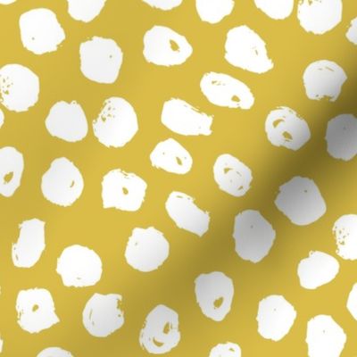 yellow and white dots // spots inky dots yellow 