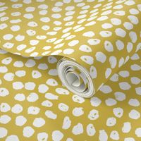 yellow and white dots // spots inky dots yellow 