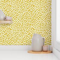 yellow and white dots // spots inky dots yellow 