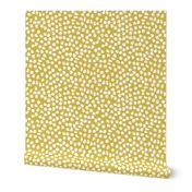 yellow and white dots // spots inky dots yellow 