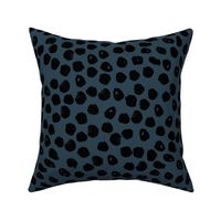 blue and black dots // inky spots dots fabric