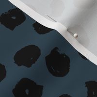 blue and black dots // inky spots dots fabric