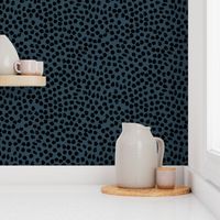 blue and black dots // inky spots dots fabric