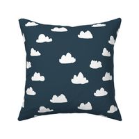 clouds // dark grayish blue cloud design for baby nursery
