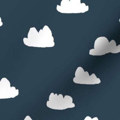 clouds // dark grayish blue cloud design for baby nursery