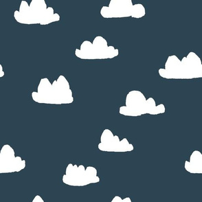 clouds // dark grayish blue cloud design for baby nursery