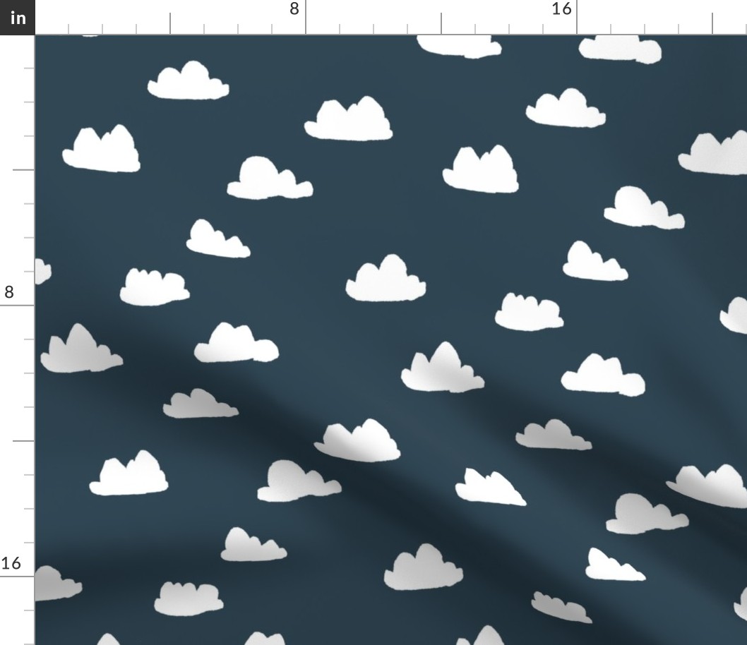 clouds // dark grayish blue cloud design for baby nursery