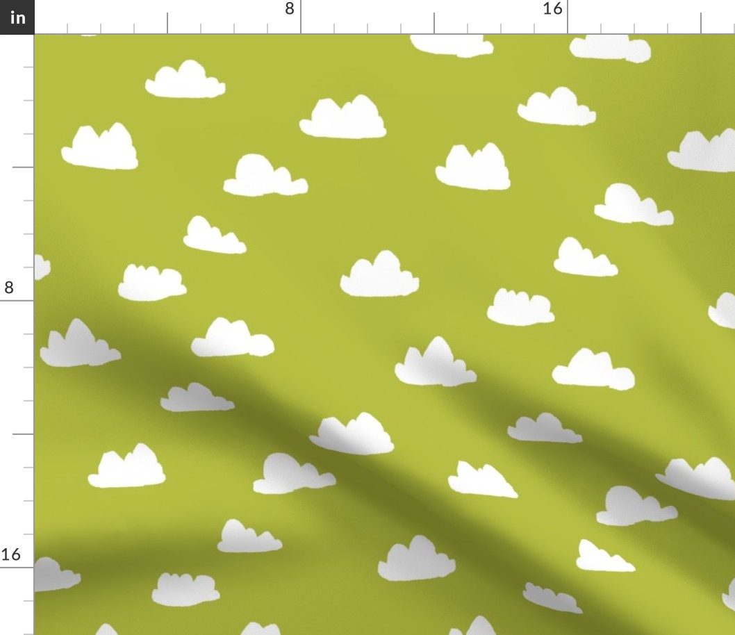 clouds // celery green cool scandi gender neutral clouds