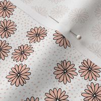 Daisies & Spots - minimalust girly viintage boho summer coral on white