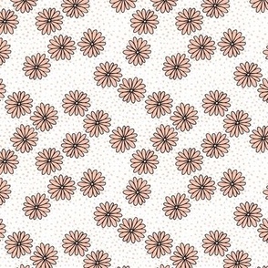 Daisies & Spots - minimalust girly viintage boho summer coral on white