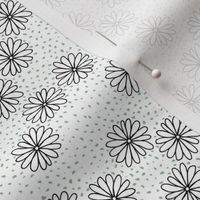 Daisies & Spots - minimalist girly viintage boho summer sage on white