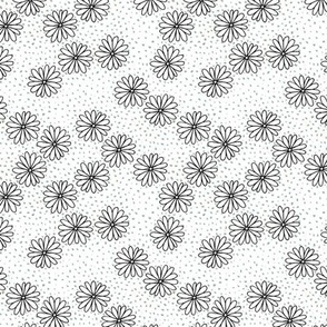 Daisies & Spots - minimalist girly viintage boho summer sage on white