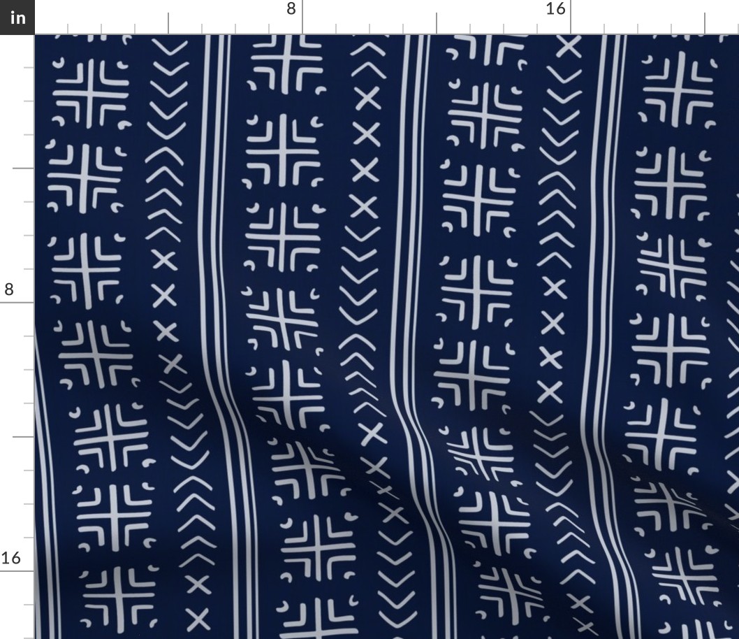 Mud Cloth Criss-Cross // Navy Blue