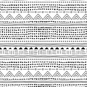 Minimal linen mudcloth bohemian mayan abstract indian summer love aztec design monochrome black and white MEDIUM