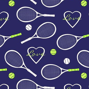 Tennis Love Pattern Blue