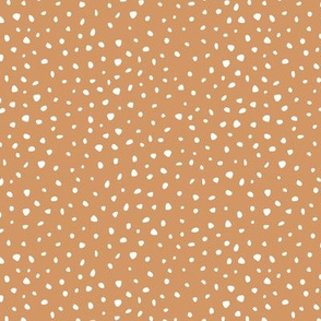 Little spots and speckles panther boho animal skin abstract minimal dots in caramel sunset white SMALL