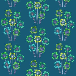 Majestic Agapanthus Sprays #2 - teal blue, large 