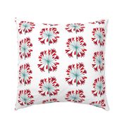 Summer Agapanthus Blooms - Ruby Red on White, large 