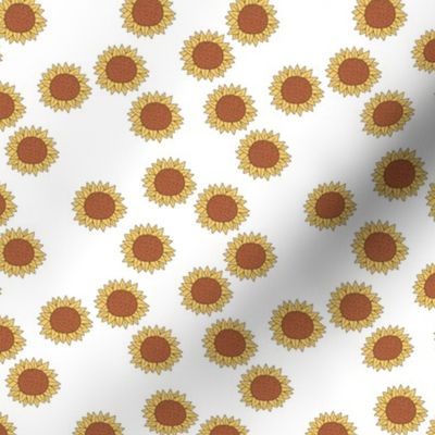 Sunflower Pop - Summer garden minimalist boho design yellow on white