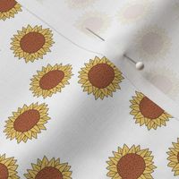 Sunflower Pop - Summer garden minimalist boho design yellow on white