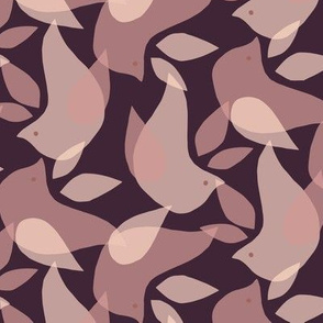Pink and Purple Flock of Birds