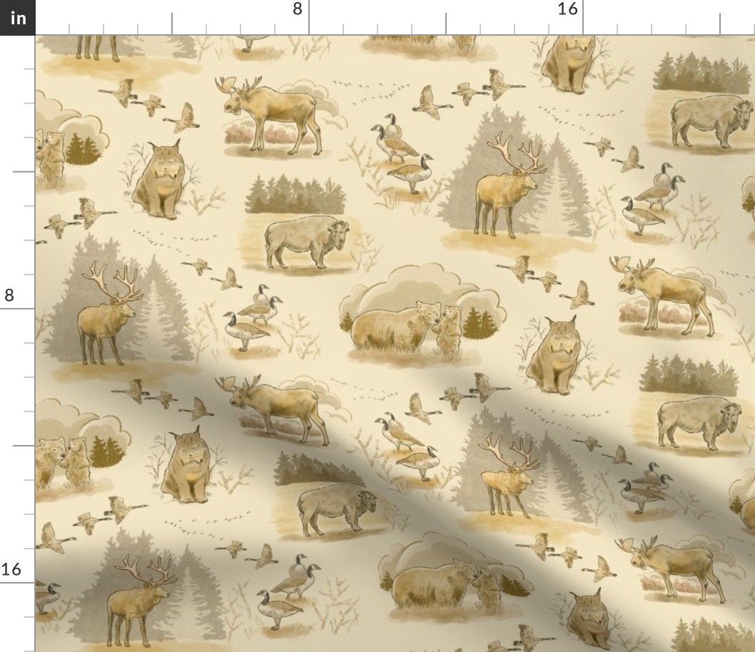 Canadian Wildlife Toile