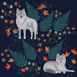 Grey Wolves Floral