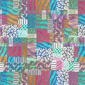 Jungle Patchwork Color Collage